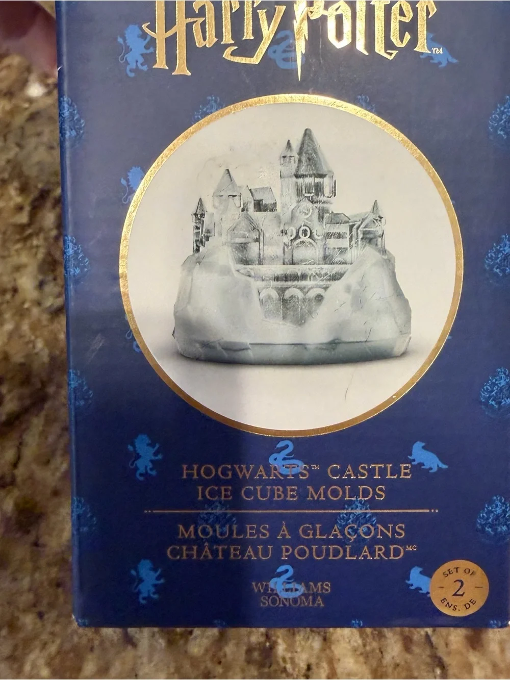 Harry Potter Silicone Cocktail Ice Cube Molds Hogwarts Castle William Sonoma